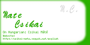 mate csikai business card