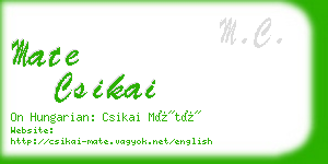 mate csikai business card